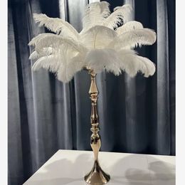 50cm100cm) Gold Metal Flower Vase Tall Gold ostrich feather Table Centerpiece Flower Stand centrepieces for Wedding Decor Wedding Arrangement stand