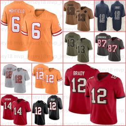 Tom Brady 6 Baker Mayfield 13 Mike Evans Football Jersey Chris Godwin Devin White Rob Gronkowski Lavonte David Vita Vea Antoine Winfield Jr. Tristan