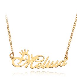 Personalised Custom English name necklaces Bracelet For Women Men stainless steel Letter Pendant charm Gold Silver chains Fashion 277B