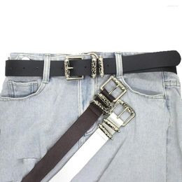 Belts PU Leather Metal Buckle Women Hollow Flower Belt Dress Female Jeans Wide Side All-match Waist Trouser
