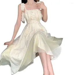 Casual Dresses 2024 Irregular Sling Dress First Love Agaric Edge Runaway Princess Imperial French Style