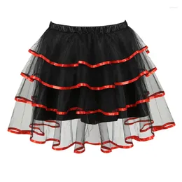 Skirts Women Showgirl Party Mesh Tulle Dance Tutu Multilayer Sexy Striped Mini Pleated Skirt Match Corset Plus Size