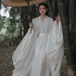 Women Hanfu Dress Chinese Traditional Dance Cosplay Costume Summer White Set Folk 240220