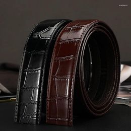 Belts 115 120 125cm Men Cowhide Belt Headless Automatic Buckle Unbuttoned Animal Pattern Fashion Bandwidth 3.5cm Gift