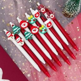 30Pcs/Lot Cute Christmas Gel Pen Kawaii Cartoon Santa Snowmen Elk Tree Writing Pens Black Ink School Office Stationery Gifts