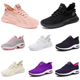 New Men Women Shoes Hiking Running Flat Shoes Soft Sole Fashion Purple White Black Comfortable Sports Colour Blocking Q19 GAI