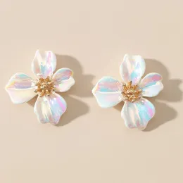 Stud Earrings WANGAIYAO2024 Style Flower Fashion Dazzling-style Female Jewellery Anniversary Valentine's Day Small Gi