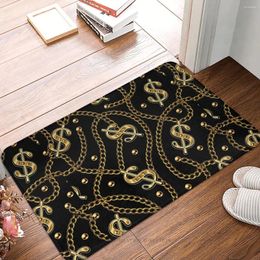 Carpets Money Bathroom Non-Slip Carpet Dollar Pattern Flannel Mat Entrance Door Doormat Floor Decor Rug