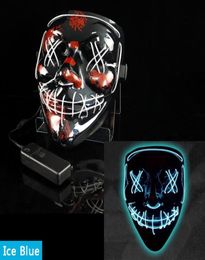 10color Luminous led Mask rave toy Halloween clown funny disco PVC props Party Favor Decoration Festive Supplies X0816A6235353