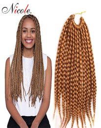 Nicole 18 Inch 24StrandsPack Senegalese Box Braids Crochet Synthetic Hair Brown Colour Kanekalon Fieber Crochet Braids 9701953