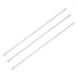 Shower Curtains 3X Spring Loaded Extendable Net Voile Tension Curtain Rail Pole Rod Rods White 70-120Cm