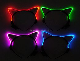 Costume Accessories Funny Glow Party Supplies LED Light up Headwear Flashing Headband Birthday Party Accessories Cute Cat Ear Head3775118