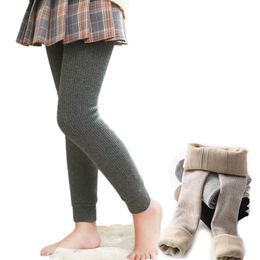 Dziewczęce legginsy aksamitne spodnie dla dzieci zimowe kaszmirowe spodnie ciepłe nastolatki legginsy 1-12 years 240226