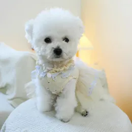 Dog Apparel Pet Dress With Bow Decoration Charming Decorated Comfortable Princess For Dogs Cats Traction Small
