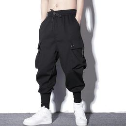 Loose Harem Pants Men Cargo Trousers Hip Hop Outdoor Casual Ankle Length Pant Fashion Streetwear Pocket Sweatpants 240219