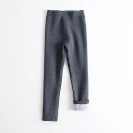 girls winter pants cotton Children pant kids students clothes 2-8year 100-150cm velvet fleece leggings 240226