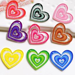 Charms 10pcs Bling Transparent Love Acrylic Earring Lots Hearts Sweet Keychain Pendant Diy Korean Jewellery Make