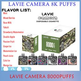 LAVIE Camera 8000 Puffs warehouse vape 8Kpuffs vapes disposable puff vs rm tornado e cigarette 550mah battery prefilled carts 14K 10K 12k 9k puffbar pod bar 18ML 2% 5%