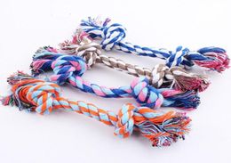 17CM Dog Chew Rope Bone Pet Supplies Puppy Cotton Durable Braided Funny Tool Double Knot Toy Pets Chews Play with 200pcs7467174