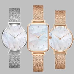 Designer ladies 3AMT dw waterproof Diamonds Wristwatch 3A gold quartz watch 28 mm 32mm buckle small round drill 316 fine steel spo224G