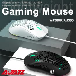 Mice AJAZZ AJ380 RGB Wired Gaming Mouse 16000 DPI Adjustable Mouse 6 Buttons Ergonomic Mouse Computer Mice For Laptop PC Gamer