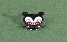 New Cartoon Punk Dark Cloak Ghost Clown Big Mouth Mouse Enamel Animation Character Pin Child Denim Clothes Lapel Pendant Jewellery G5312658