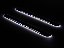 For BMW X6 F16 E71 E72 Waterproof Acrylic Moving LED Welcome Pedal Car Scuff Plate Pedal Door Sill Pathway Light4858273