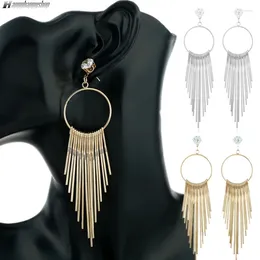 Dangle Earrings Fashion Long Tassels Metal Earring For Women Sliver And Golden Eardrop African Jewelry