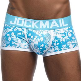 Jockmail manliga trosor andningsbara boxare bomull sexiga män underkläder underbyxor tryckta boxershorts jm447