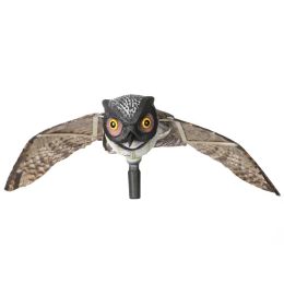 Sculptures Fake Prowler Owl with Moving Wing Bird Proof Repellent Garden Owl Decoy Pest Scarer Sparrow Bird Scarecrow