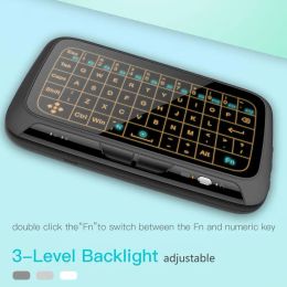 Keyboards H18 Mini Full Touch Screen 2.4GHz Air Mouse Touchpad Backlight Wireless Keyboard for Smart TV