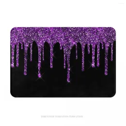 Carpets Dripping Glitter Non-slip Doormat Living Room Mat Purple Balcony Carpet Entrance Door Rug Home Decorative