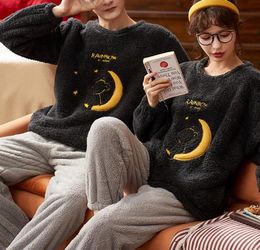 Men039s Sleepwear Pajamas For Couples Set Thick Warm Coral Fleece Homewear Winter Lounge Clothing Soft Loose Women Home Clothes8502844