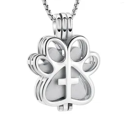 Pendant Necklaces Pet Memorial Jewelry Stainless Steel Dog Cremation Locket Necklace For Ashes Keepsake Urn
