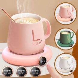 Tools Coffee Milk Tea Cup Warmer Pad USB Charge Home Office 3 Temperatures Adjustable Heat Plate LED Display Electric Heater Mug Pad