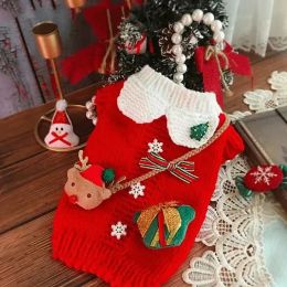 Sweaters PUPCA Christmas Pet Sweater Winter Warm Clothes Small Dog Cute Pullover Desinger Dog Clothing Knitwear Puppy Dog Shirt Teddy