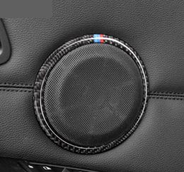 Carbon Fiber Car door Speaker Decorative Circle Sticker Loudspeaker Trim Car Styling For BMW E90 320i 325i E84 X1 Accessories8489825