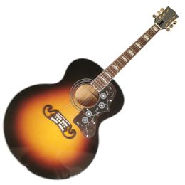 43 "J200 mold solid wood polishing sunset color bright paint Acoustic guitar