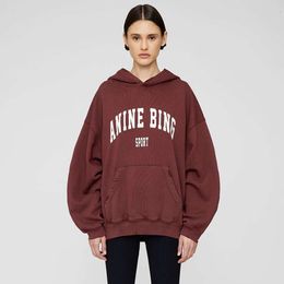 24SS Women's Hoodies Sweatshirts AB classic letter print wash distressed annie hoodie for women sportswear