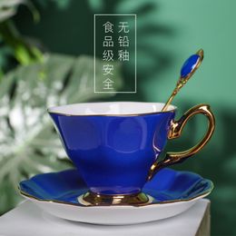 Mugs European Style Coffee Cups Set of 6 Ceramic Mug Bone China Tea Cup Office Customization 230815