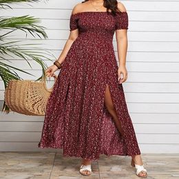 Oversized Dress for Women Clothing 2023 Summer Plus Size Boho Beach Floral Mini Sundress Female Casual Long Skirt Vestidos 240301