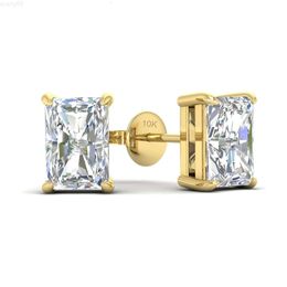 Custom Diamond Carats Prong Setting Radiant Cut Cvd Hpht Lab Grown Diamond Studs Pure 9k 10k 14k 18k Gold Stud Earrings