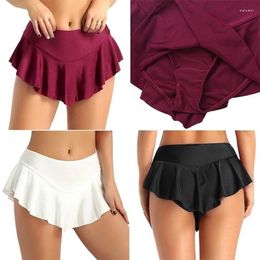 Skirts Sexy Short Mini Skirt Culottes Women Micro Dance Clubwear Metallic Pleated 3 Colours Faldas 2024