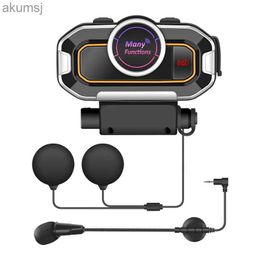 Cell Phone Earphones V9 Pro Motorcycle Helmet Headset Bluetooth V5.0 + EDR Intercom FM Radio Waterproof Auto Answer Calling Voice Assistant YQ240304