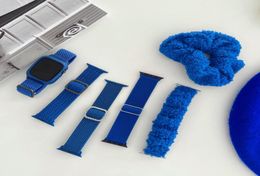 Sport Band Loop For Apple Watch 5 Band 42MM 44mm Royal Blue Strap For Iwatch Series6 5 4 3 21 Silicone Leather 40MM 38MM Bands Hi6400490