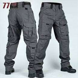 Tactical Cargo Pants Mens Multi-Pockets Wear-resistant Military Trousers Outdoor Training Hiking Fishing Casual Loose Pants Male 240219