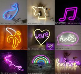 Night Lights Light Neon Sign SMD2835 Indoor HELLO HOME LOVE MUSIC Model Holiday Xmas Party Wedding Decorations Table Lamps4909654