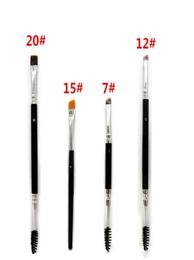 Duo Brush 12 7 15 20 Makeup Brushes with Logo Large Synthetic Duo Brow Eyebrow Makeup Brushes Kit Pinceis9667246