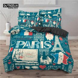 Bedding Sets Luxury 3D Eiffel Tower Print Home Living Comfortable Duvet Cover Pillowcase Kid Set Queen And King EU/US/AU/UK Size