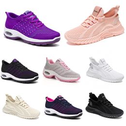Shoes Men Women 2024 Hiking New Running Flat Shoes Soft Sole Fashion Purple White Black Comfortable Sports Colour Blocking Q88- 56